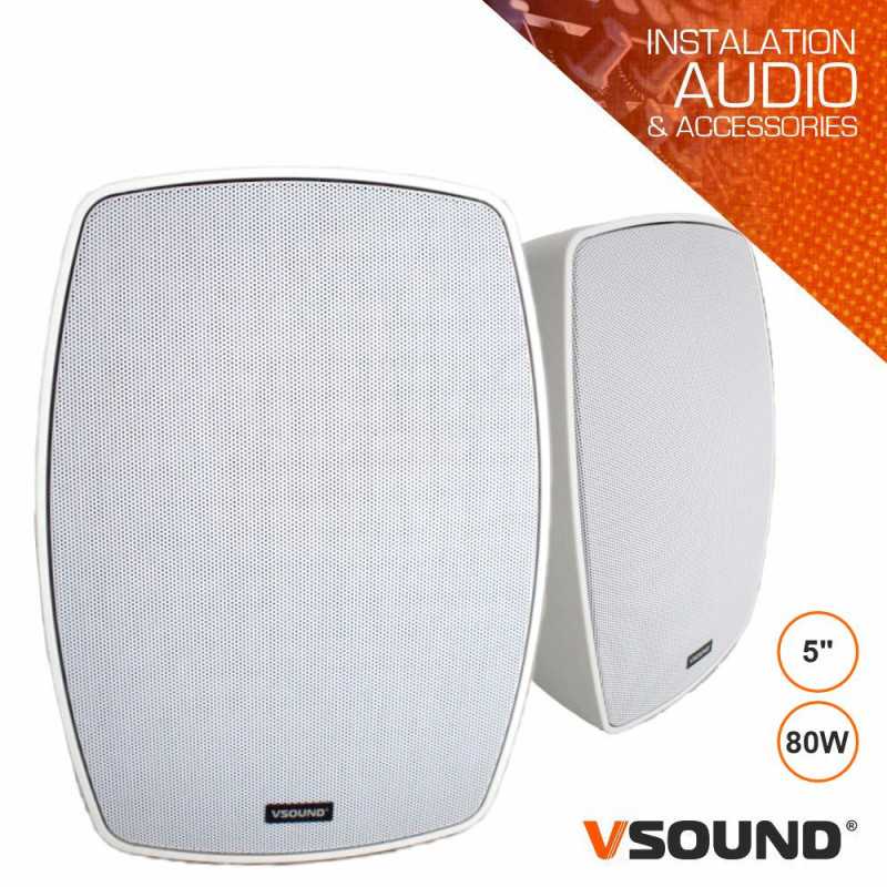 CONJUNTO 2 COLUNAS PASSIVAS 80W 100V IPX5 VSOUND