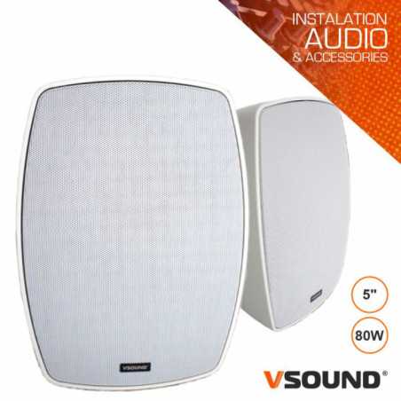 CONJUNTO 2 COLUNAS PASSIVAS 80W 100V IPX5 VSOUND