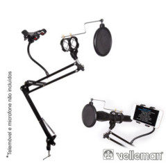 SUPORTE MESA P MICROFONE C FILTRO ACUSTICO VELLEMAN