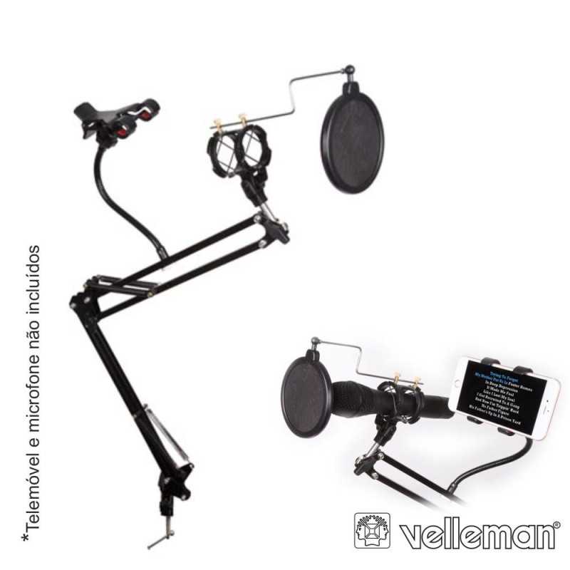 SUPORTE MESA P MICROFONE C FILTRO ACUSTICO VELLEMAN