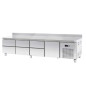 Mesa baixa com 6 gavetas GN1/1-100 + 1 gaveta GN1/1-300 Refrigerada