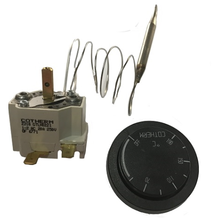 Termostato Cotherm KGTH 0221 20A (0-190ºC) | Peças Hotelaria